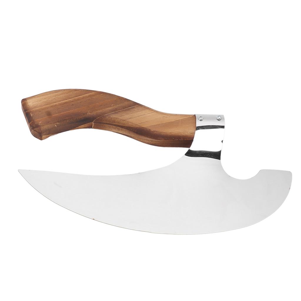 Viking Pizza Axe Handmade Stainless Steel Medieval Pizza Cutter with Pine Wood Handle for Home