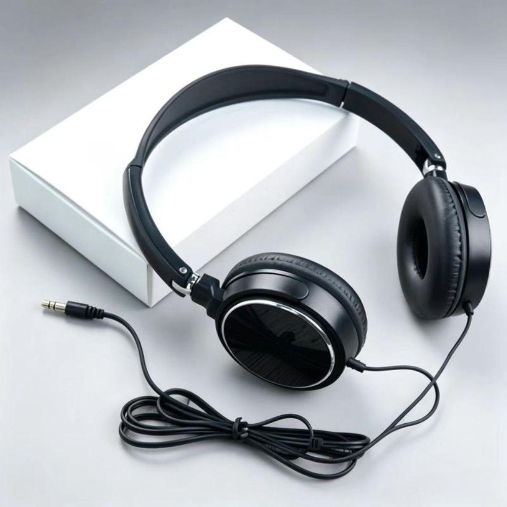 Soft Ear Pads Wired Headphones Lightweight Computer Headphones Head Mounted Earphones Computer Use