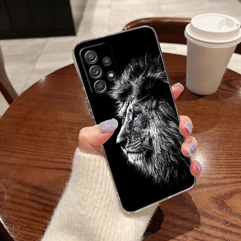 Wolf Lion Tiger Animal Case For Samsung Galaxy A55 A54 A52 A53 5G A15 A14 A13 A21S A23 51 A34 A35 A33 A32 Phone Case Clear Cover