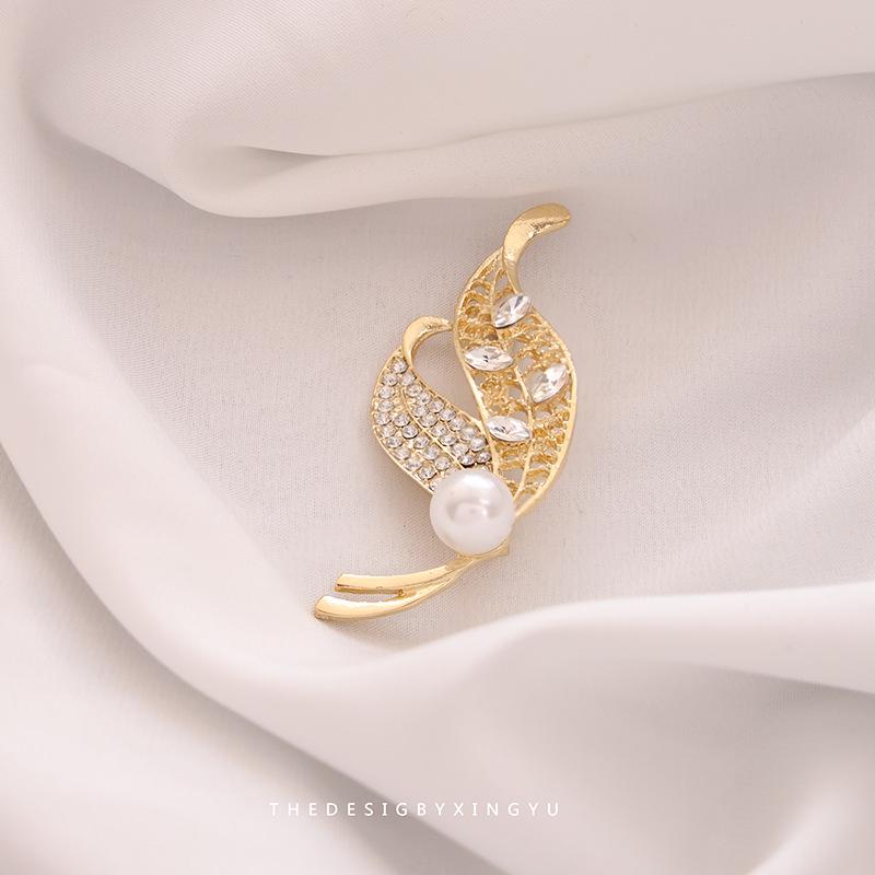 Элегантная брошь в виде золотого жемчужного колоса: Универсальный, Высококлассный Аксессуар для Женщин