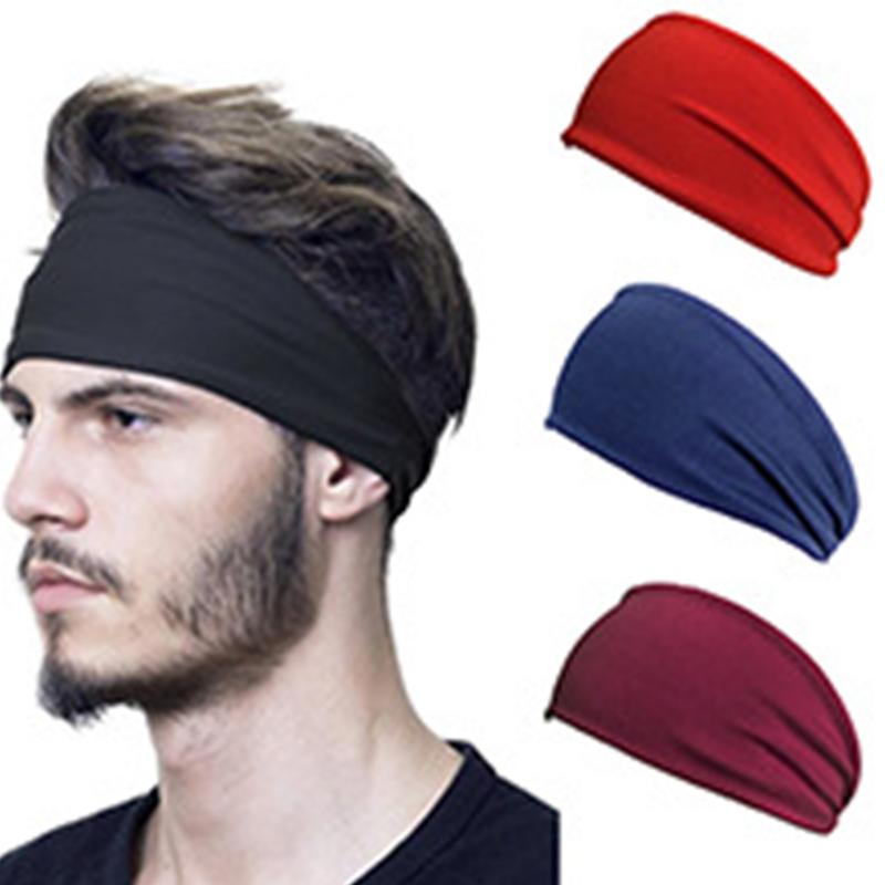 Men Women Sports Headband Sweatband Stretch Elastic Gym Fitness Running Yoga Headwrap Breathable Quick-Dry Absorbent Hair Bands