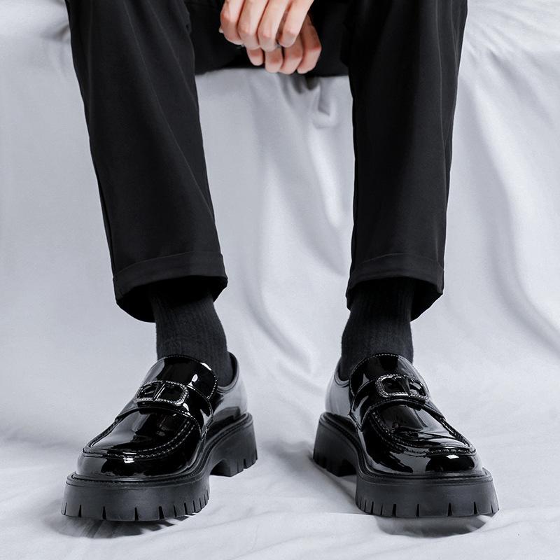 Мужская обувь, летняя, новая, британский стиль, деловая, повседневная, кожаная, на платформе, увеличивающая рост, одна педаль, обувь Doudou Tide 1061-R