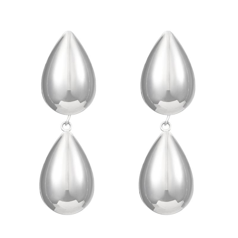 Серьги-капли Exaggerate Double Waterdrop Gold Color Metal Geometry для женщин Sweet Temperament Creative Jewelry Accessories