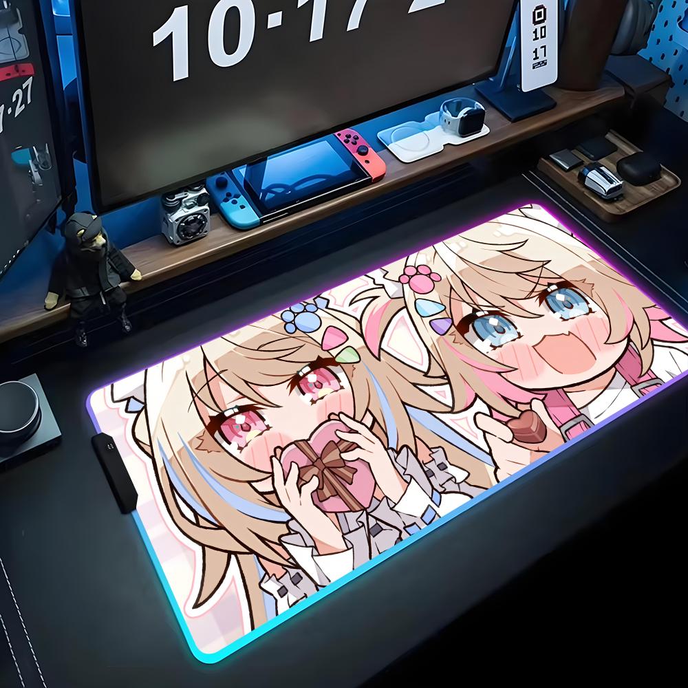 Fuwamoco Коврик для мыши RGB Игровой коврик для мыши Большой светодиодный коврик Настольный коврик для ПК Светящийся коврик для мыши Большие коврики для клавиатуры Настольный коврик с подсветкой