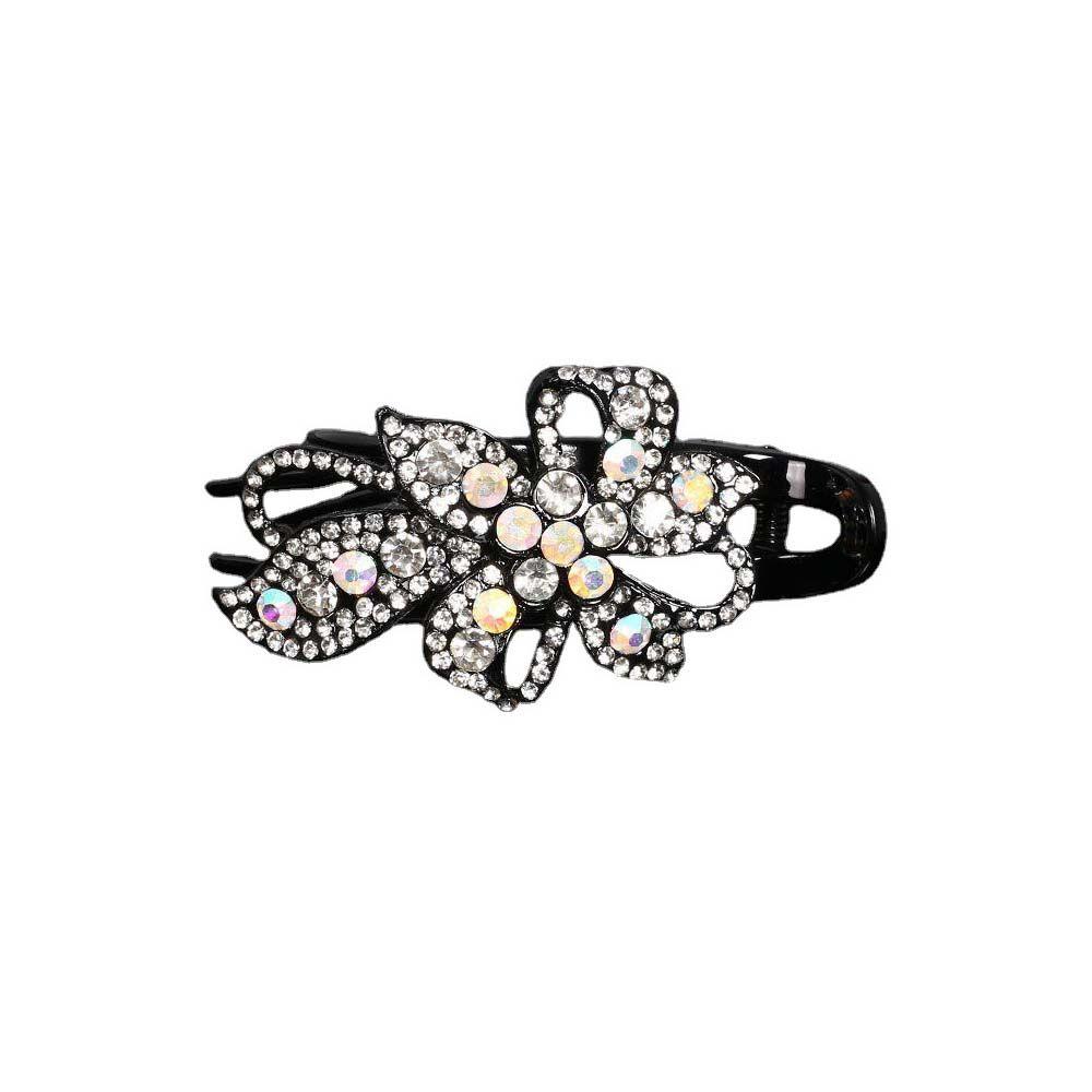 Заколка для волос в стиле ретро с цветком и кристаллами и стразами, женская заколка для волос, зажимы в виде утконоса, заколка для волос в корейском стиле