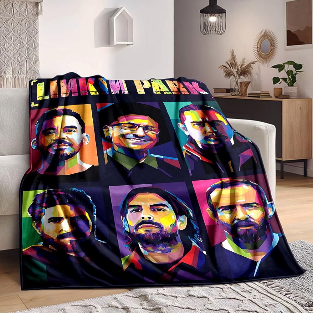 1 шт. Плед группы Linkin Park Легкий фланелевый плед Покрывало для дивана, кровати, путешествий, кемпинга, гостиной, офиса, дивана