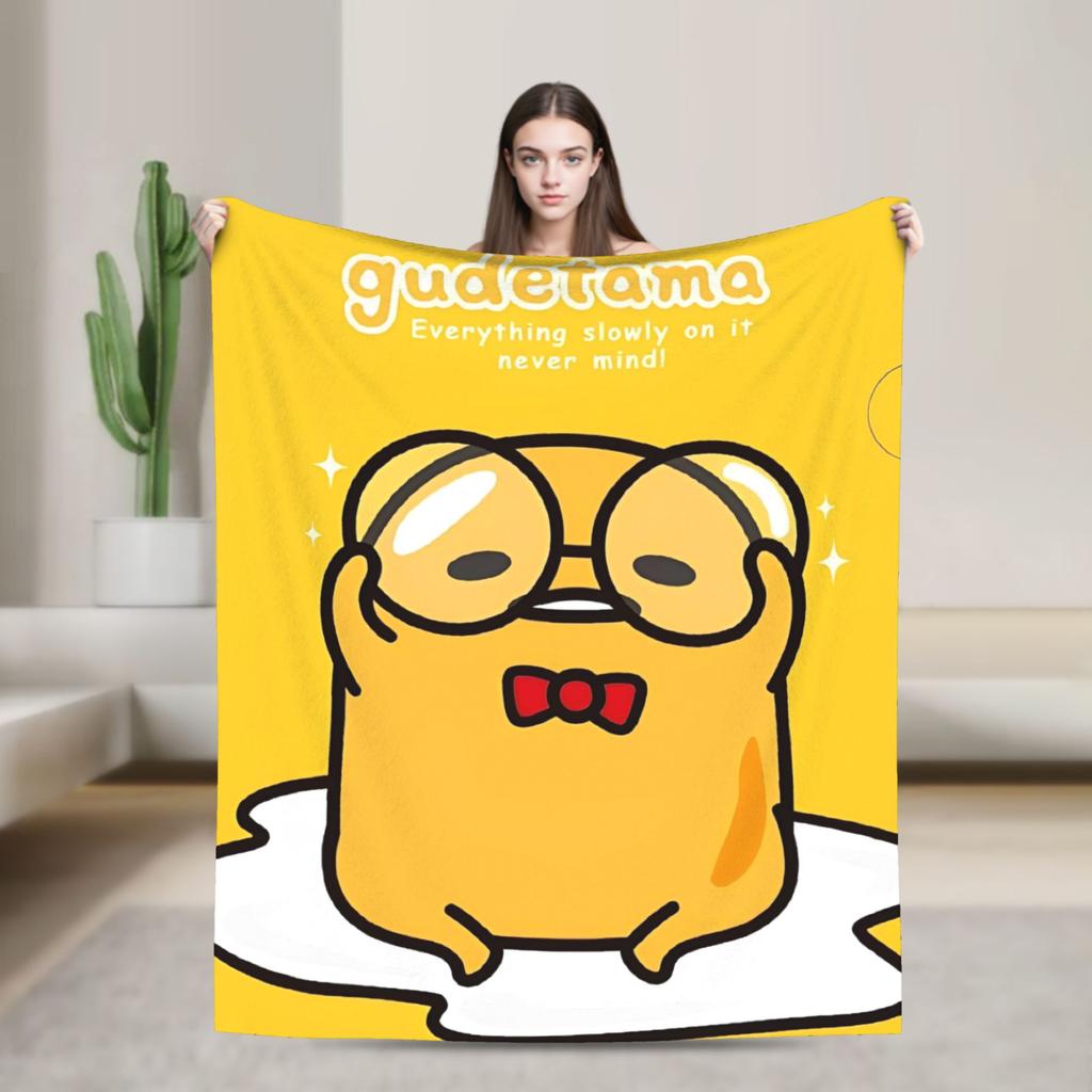 Lazy Egg Gudetama Throw Blanket for Couch Soft Cozy Plush Blanket 50x60 Inch Multi-size Bedspread for All Seasons