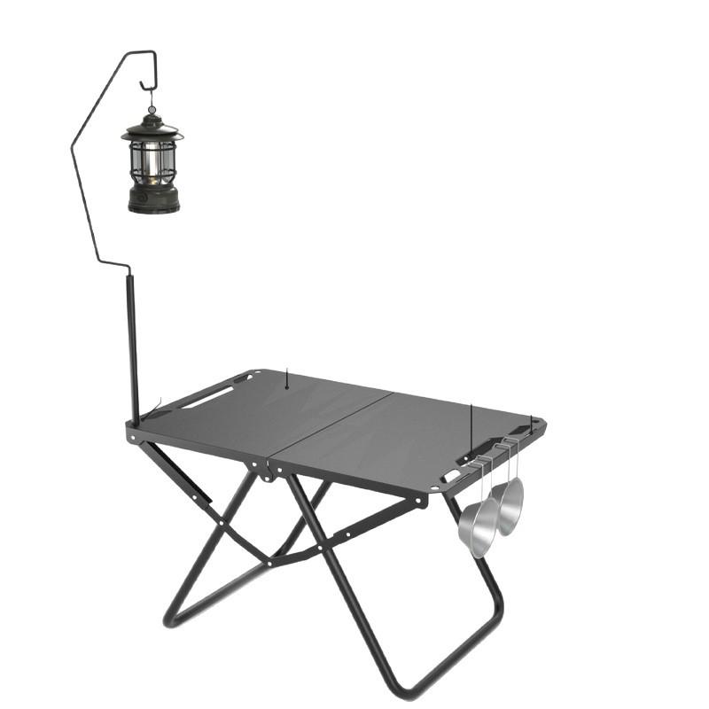 Portable Lightweight Foldable Outdoor Camping Table - Quick-Open Tactical Design, Multifunctional Carbon Steel BBQ Table.