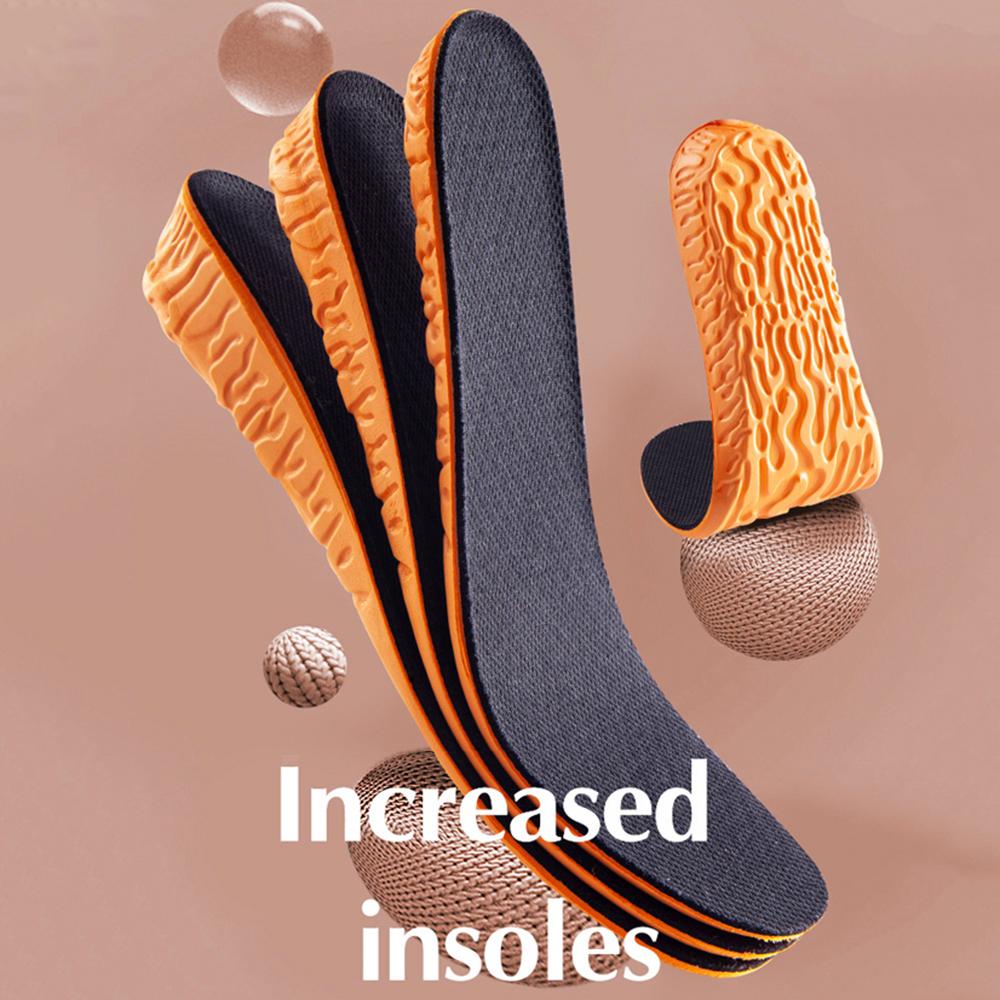 1,5-3,5 см Невидимые Стельки для Увеличения Роста Спортивные Оранжевые EVA Пена с Памятью Подошва для Обуви Дышащие Удобные для Ухода за Ногами Мужчин