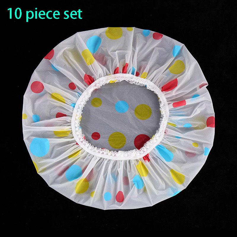 5-10PCS Thick Shower Cap For Women Waterproof Shower Cute Home Use Anti Oil Fume Foam Bath Children's Shower Cap And Head Cover