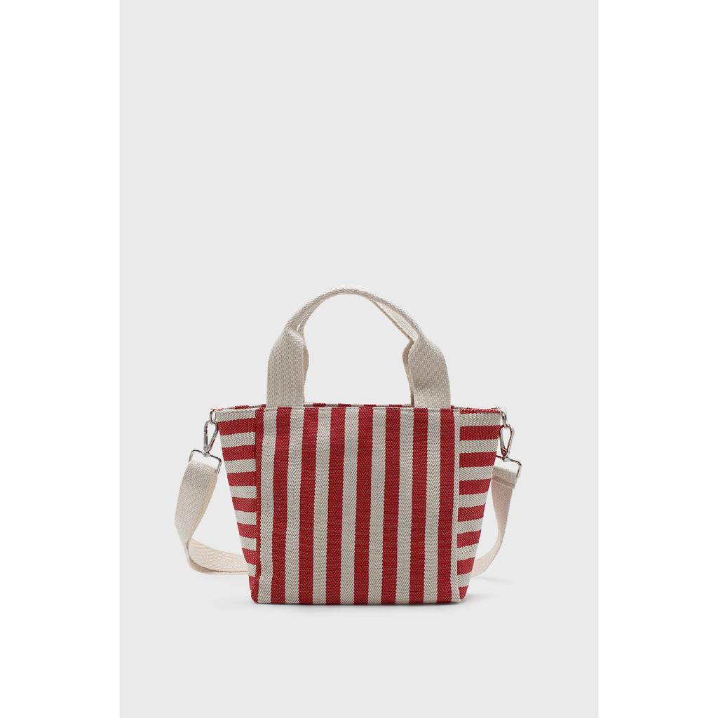 Women's Striped Mini Linen Tote Bag