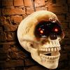 Halloween Decoration Scary Horror Party Decorate Skull With Red Light Eyes&Sound