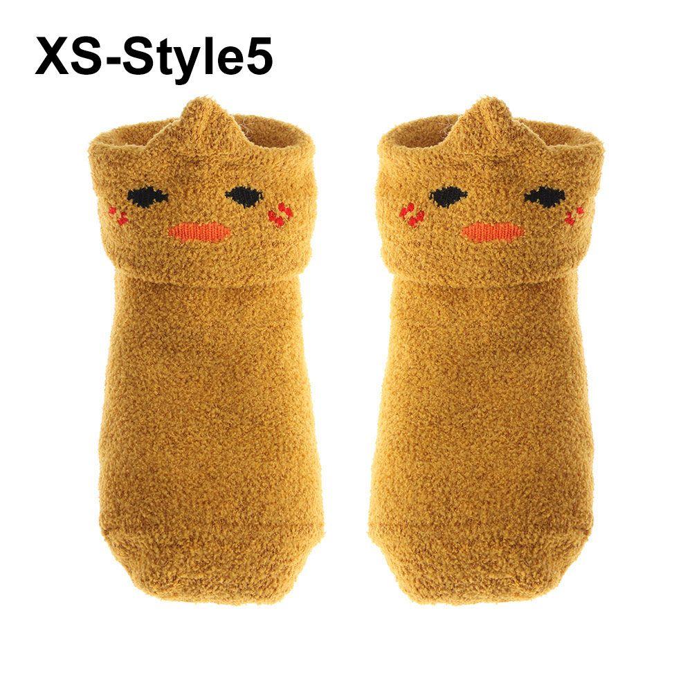 Animals Plush Soft Thickening Floor Sox Coral velvet socks Newborn Toddler Socks Anti-slip Slippers