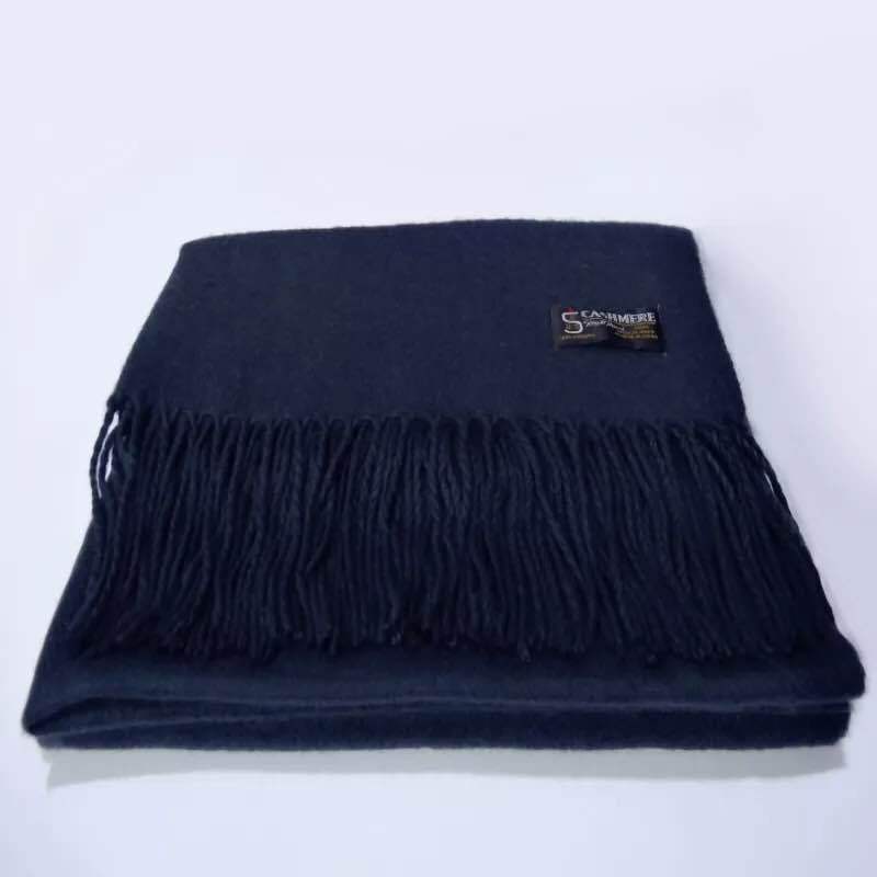 Warm Solid Color Cashmere Wool Scarf Winter Tassel Unisex Shawl Solid Color Scarf for Women