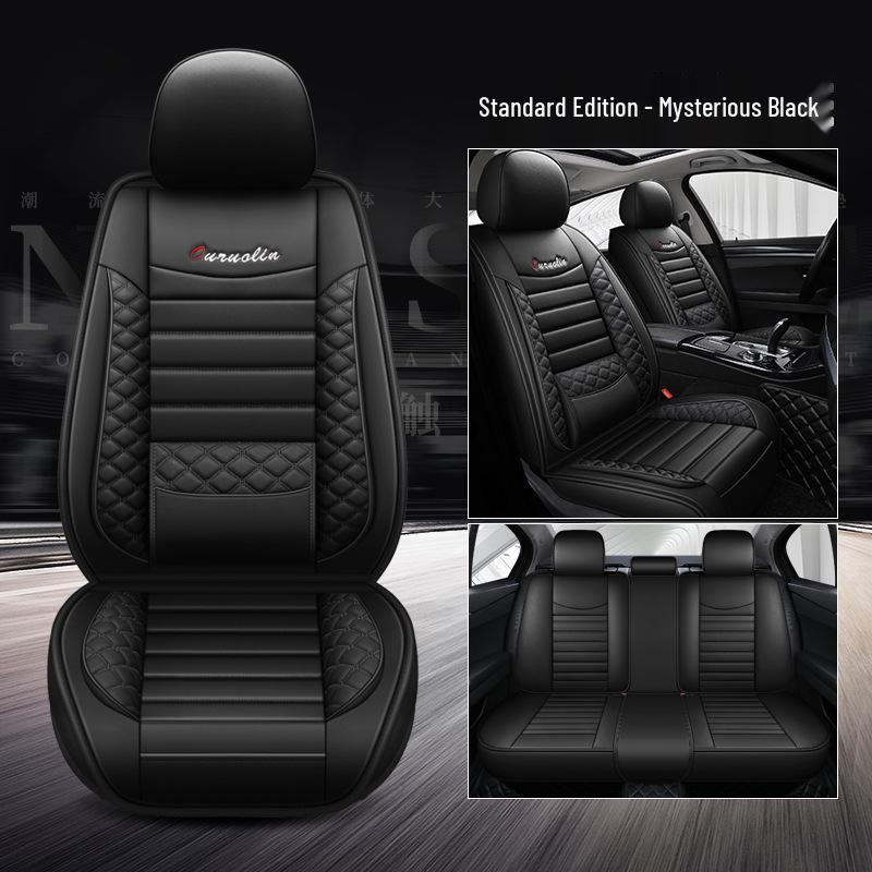 2022 All-Season Full Leather Car Seat Cushion with Fixed Waist Design