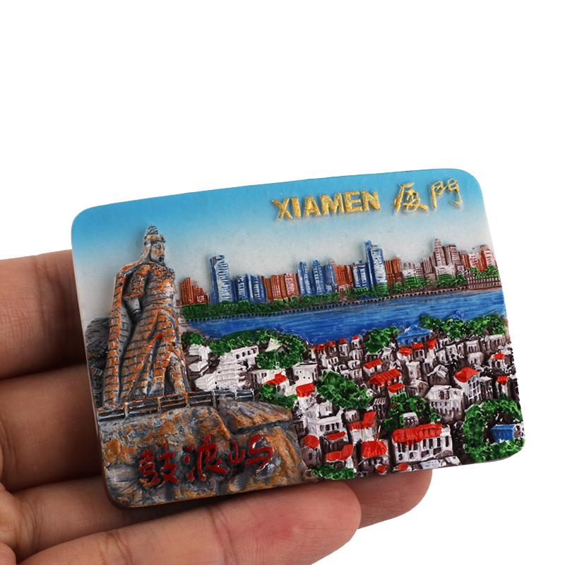 Фуцзянь Сямынь Туризм Удобный Подарочный Ручной Лист Смола 3D Наклейка на Холодильник Магнитная Наклейка Gulangyu Xiamen Heavenly King Hall