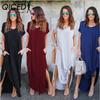 Sexy Women Dress Plus Size 5XL Summer Solid Casual Short Sleeve Maxi Dress for Women Long Dress Female Dresses