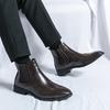 Модные новые поступления мужские остроносые ботинки челси деловые кожаные туфли черные коричневые ковбойские ботинки осень-зима вечерние выпускные платья ботильоны