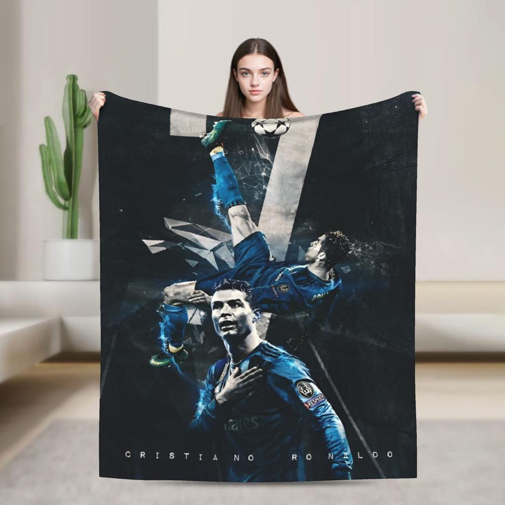 Football Legend CR7 Plush Blanket Vintage Throw Blanket for Home 125*100cm Bedspread