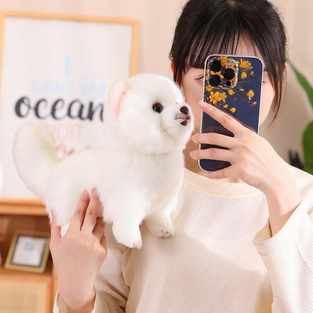 Real Life Pomeranian Plush Toy Stuffed Animals Stuffed Puppy Doll  Kids Girls