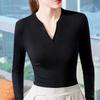 Modal Bottoming Shirt Women's Fashion Age-reducing Collar Top Solid Color Thin Shirt Long-sleeved Inner