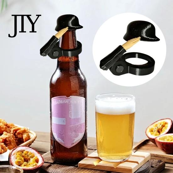 Party Bottle Caps 2Pcs Funny Soldier Helmet Caps, Plastic Beer Toppers for Standard Accessories Bottles, Reusable Salute Cap BBQ
