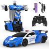 DEERC RC Car for Kids, Stunt Car, Police Car, Robot Transformable, Remote Control Car, Demo Mode, 360 Rotation, 2.4GHz, Toy for Boys, Elementary and