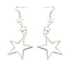 Стильные серьги-подвески в виде полых звезд, серьги с пятиконечными звездами, пентаграммы, украшение-подвеска для различных случаев