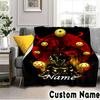Custom NameAnime Dragon Blanket Flannel Throw for Sofa, Indoor, Camping, Living Room, Office, Chair, And Bed Soft Birthday Christmas Gift