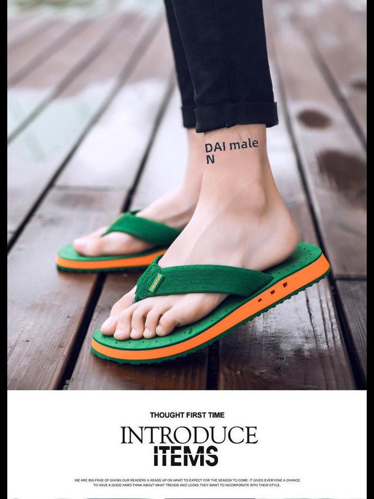 Men's Non-Slip Open-Toe Flip-Flops: Large Size Sandals for Outdoor and Beach Wear