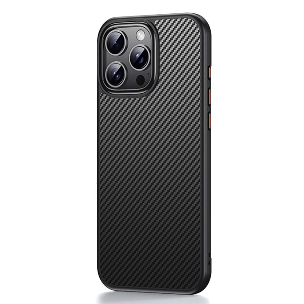 Магнитный чехол для iPhone 16 Pro, совместимый с MagSafe, чехол из ПК + ТПУ с текстурой углеродного волокна