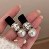 Pearl Rhinestone Retro Small Hair Side Clips Elegant Simplicity Duckbill Clip Black Hairpins Side Clip Barrette Hair Accessories
