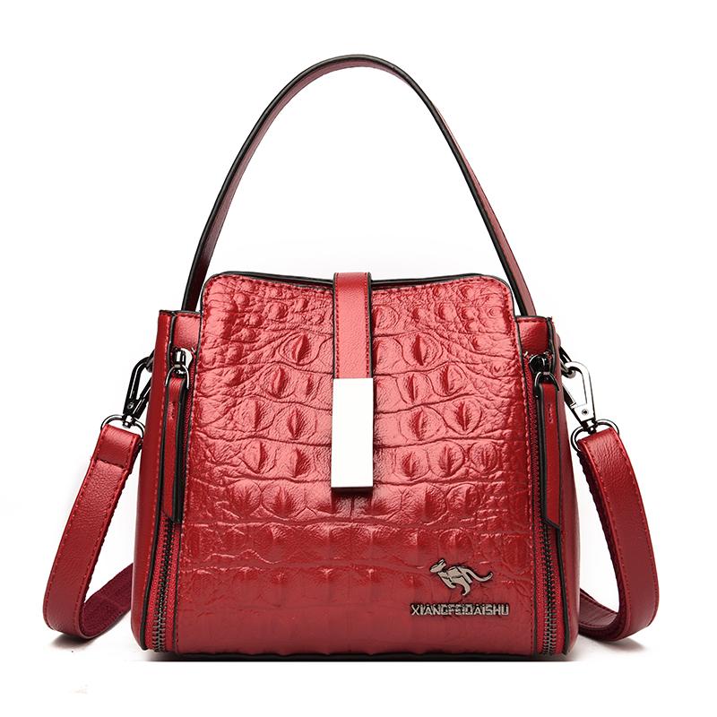 Crocodile Pattern Leather Bag for Women Feminine Shoulder Bag Crossbody Bag
