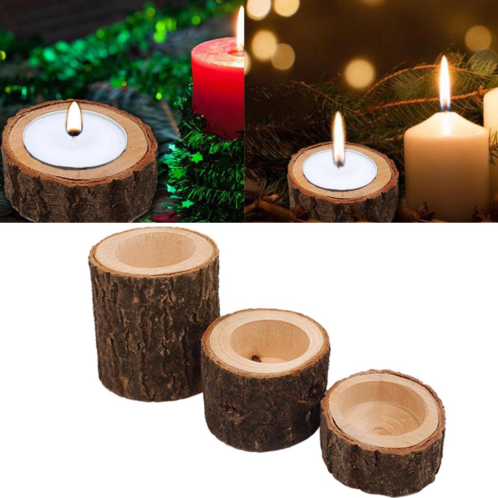 Decorative Tree Branch Candle Holder Handmade Wood Tea Light Stand for Living Room and Event Decor