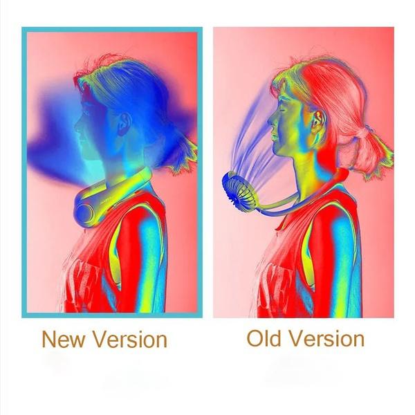 Портативный подвесной вентилятор на шею, мини-электрический беспроводной вентилятор, USB перезаряжаемые безлопастные бесшумные вентиляторы, кондиционер-кулер для спортивного вентилятора