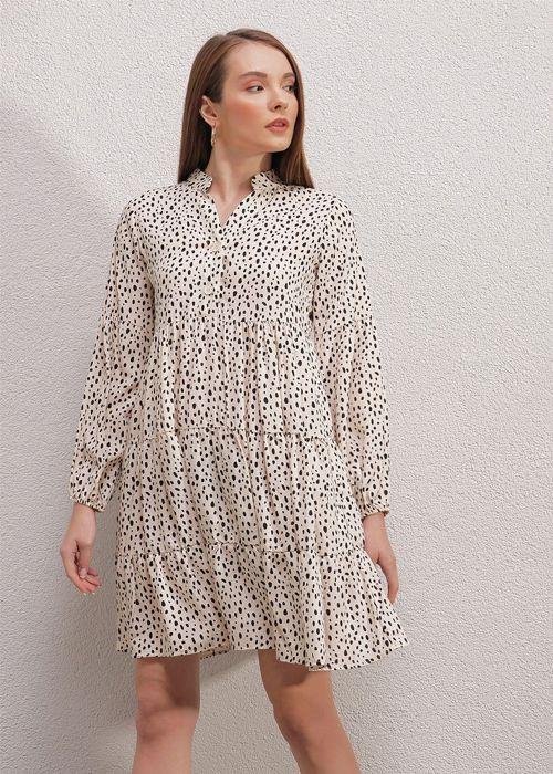 MT Clothes - Printed Dress - Ecru 42