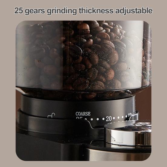 Электрическая кофемолка с жерновами, Plug-Play, управление одним касанием, простая в очистке, автоматическая машина для измельчения кофейных зерен с плоскими жерновами