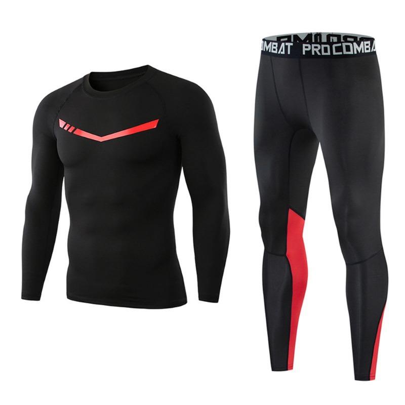 2 шт. Мужской компрессионный спортивный костюм GYM Tight Sports Yoga Fitness Sets Leggings