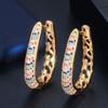 Роскошные серьги-кольца CMM с радужным кубическим цирконом, желтые и золотые круглые серьги-кольца