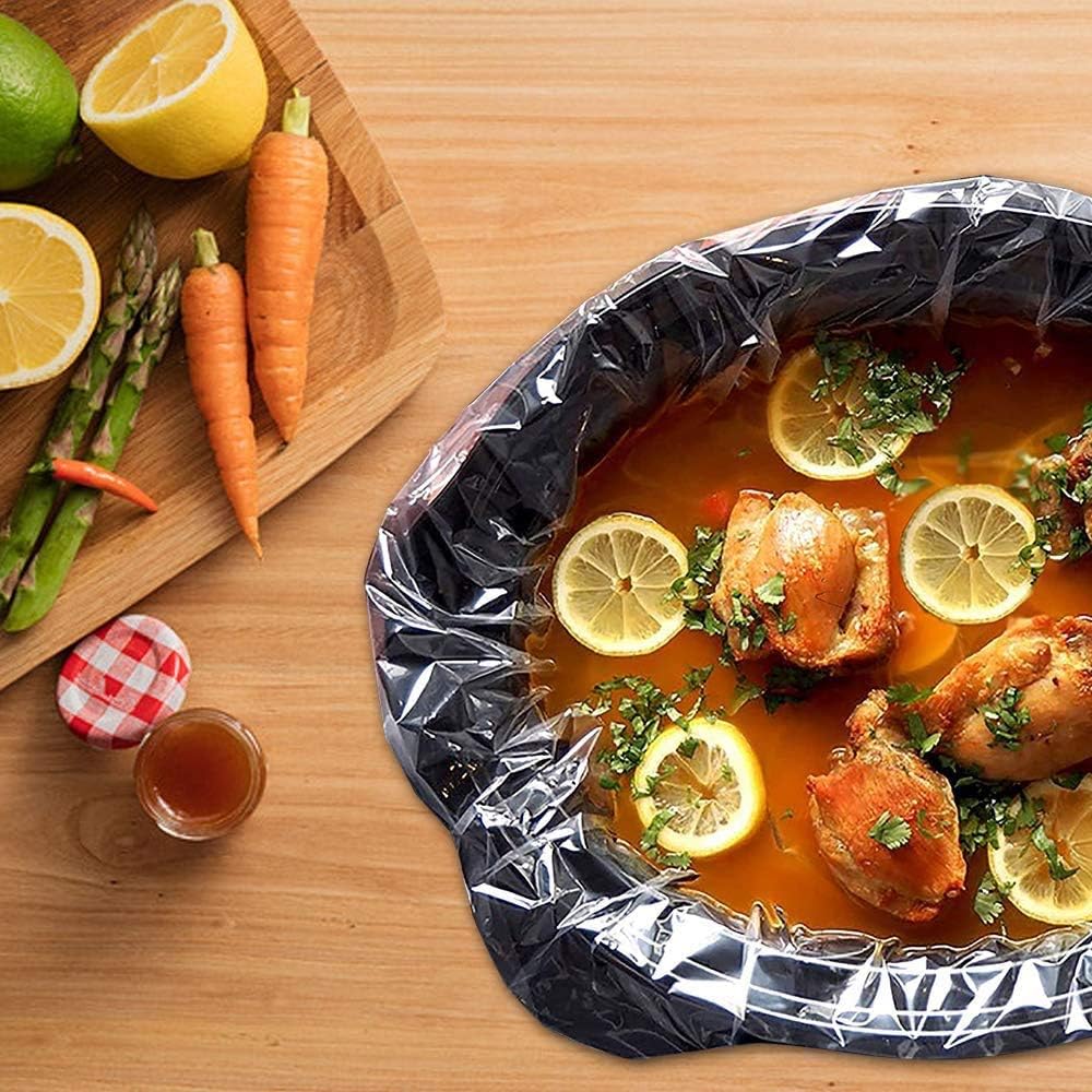 FASOZUKA Slow Cooker Liners 40×Cooking Bags Small Size Disposable Pot Liners, Fit 1QT to 3QT for Slow Cooker Cooking Trays Suitable for Oval & Round