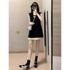 This Year's First Little Black Dress MIU Is a Black Vest Temperament Dress Contrasting Color A-word Short Skirt Summer