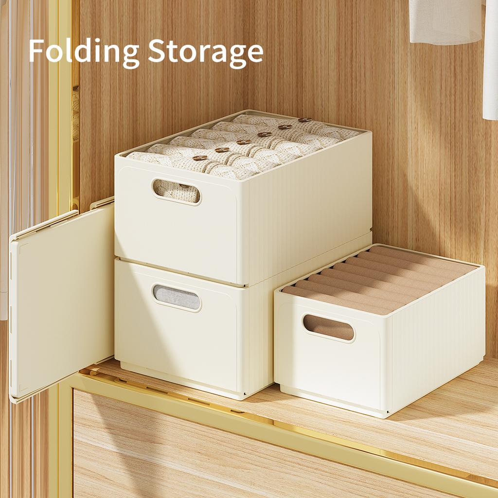 Folding Clothes Organizer Pull Out Underwear Bra Plastic Storage Box Large Capacity Drawer Wardrobe Clothes Storage Organizer