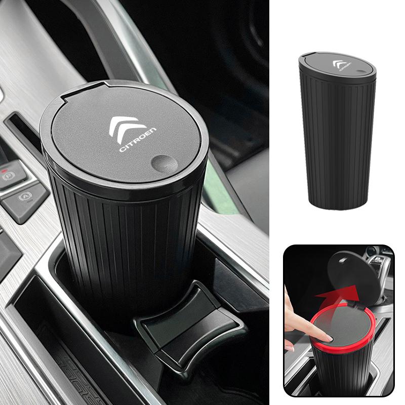 WKZA3 1PCS Car Trash Bin Can Rubbish Bag Garbage Container Storage Box Bucket For Citroen C1 C2 C3 Grand C4 Picasso C4L VTS C-ELYSEE