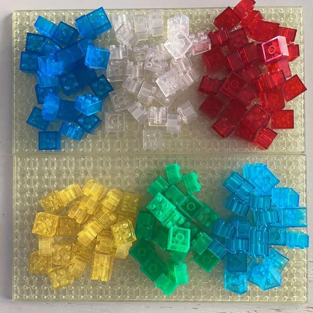 20 шт. Прозрачный прозрачный кирпич 2x2 Строительный блок MOC Детали Игрушки для детей Сделай сам Дом Водопад Совместимый 3001 3003