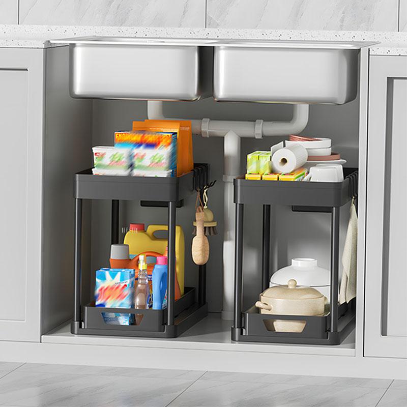 Black/White Kitchen Organization Rack Multi-Purpose Storage Shelf Seasoning Rack Bathroom Toiletries Organization
