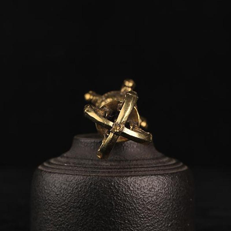 Винтажная латунная миниатюрная фигурка пестика для фэн-шуй, домашний декор, буддийский магический пестик, бронзовые украшения