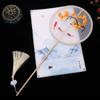 Clothing Acceessories Home Decoration With Tassel Long Handle Chinese Retro Style Embroidery Handheld Fan Pearl Edging
