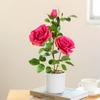 Artificial Rose Flowers Bonsai Fake Plant Potted Ornaments For Home Room Desktop Decoration Wedding Party Garden Floral Decors