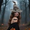 Witch Hat Velvet Surface Festive Ambience Enhancer Stage Show Witch Hat Versatile Accessory Halloween Decor