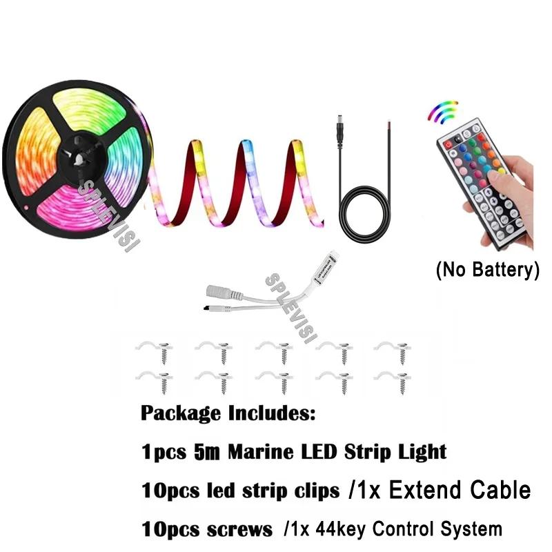 Waterproof LED Boat Strip Lights, Multi-Color Marine Pontoon Led Lights RGB For Under Gunnel Boat Deck Night Fishing Bass Yacht